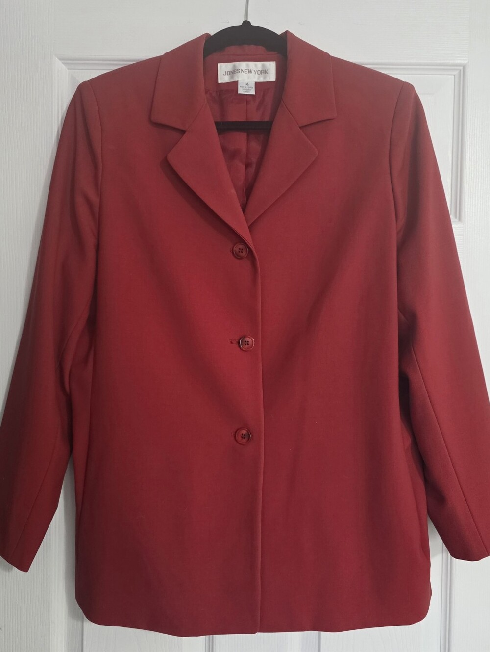 Jones New York Women's Red Button-Front Blazer